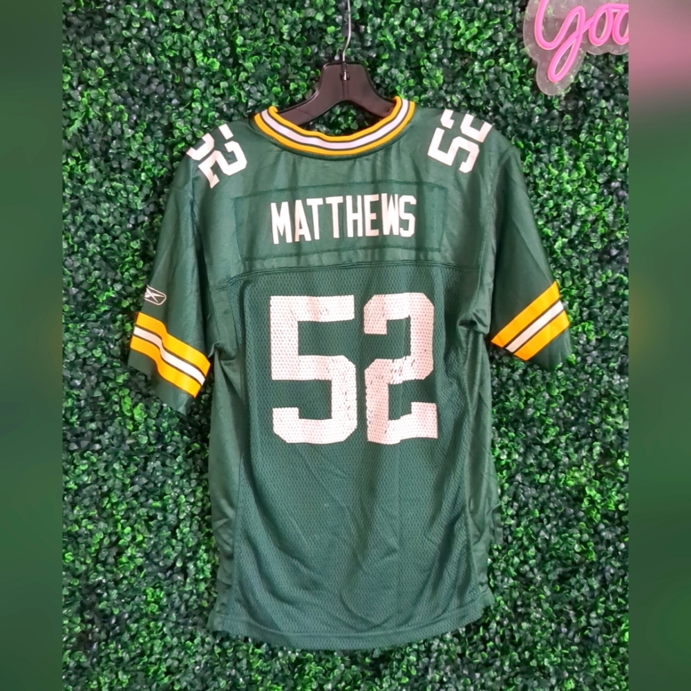 Reebok NFL On Field Green Bay Packers Clay Matthews Jersey Youth Large VTG